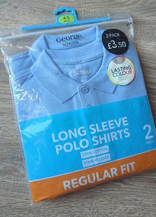 Футболки поло george с длинным рукавом на 3-4 и 4-5 лет