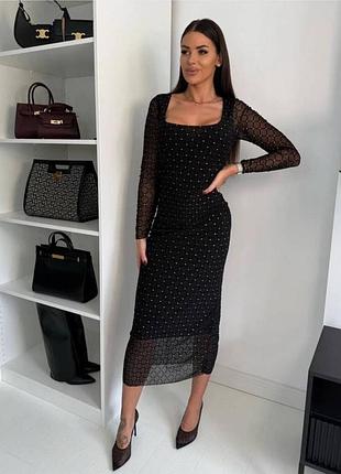 Платье вечернее с сеткой