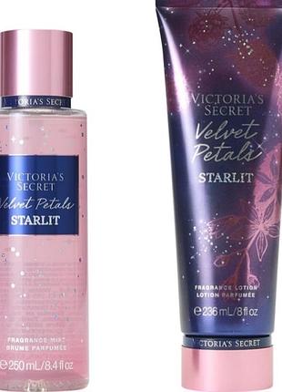 Парфюмированный набор для тела victoria’s secret velvet petals starlit мист лосьон парфюм