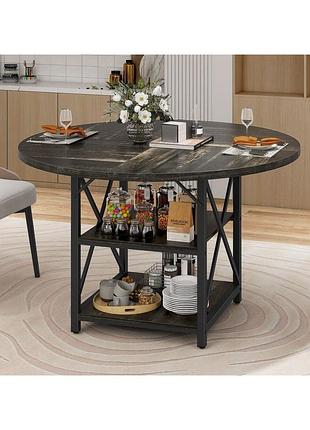 Круглый обеденный стол moasis с 2-ярусными полками