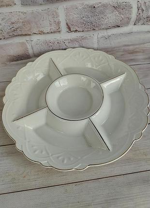 Менажниця yiwu hp-20-31 керамічна 5-ти секційна 32 см білий