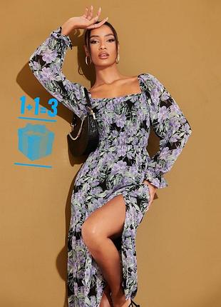 Міді сукня жатка з розрізами shein m