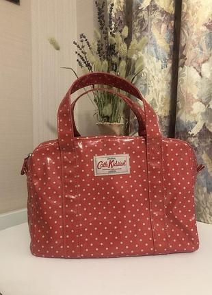 Червона сумочка cath kidston в горошок 100% бавовна з пвх-покриттям невеликого розміру