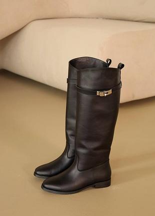 Жіночі чоботи із натуральної шкіри м-2577-01