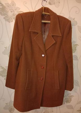 Шикарное пальто жакет куртка классическое демисезонное теплое шерстяное винтажное коричневое шоколадное