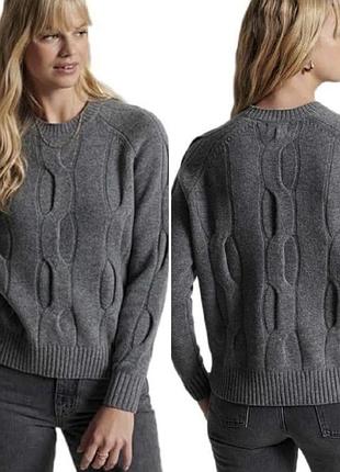 Светр джемпер 100% lambswool в коси, розмір 38-42