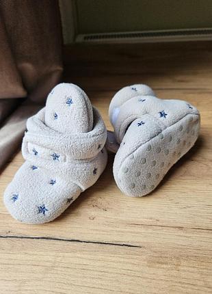 Зимние пинетки флис на липучках 0-6мис