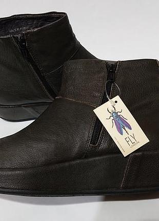 Жіночі черевики fly london 40 41 на танкетці шкіра шкіряні демісезонні