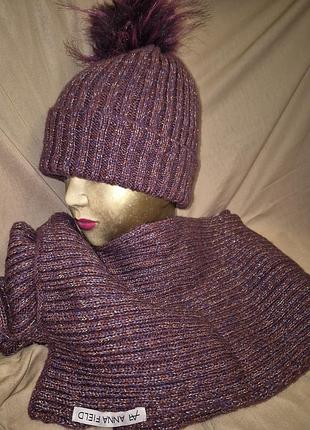 Дизайнерский комплект шапка и шарфanna field