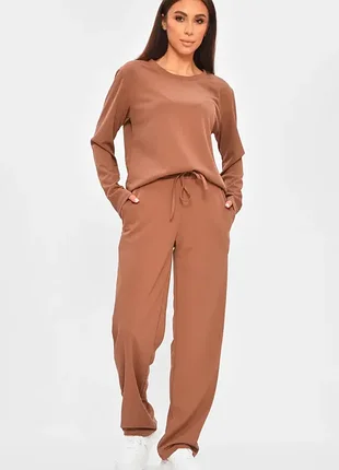 Домашній костюм-двійка в рубчик / кофта і штани