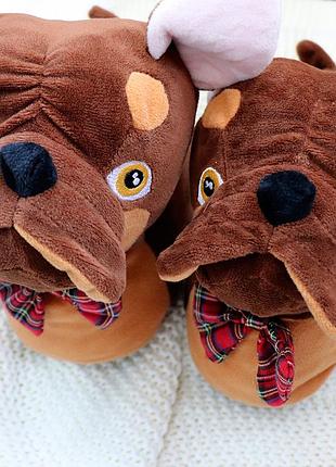 Новые женские/мужские теплые тапочки-кигуруми бульдог, размер 38-39