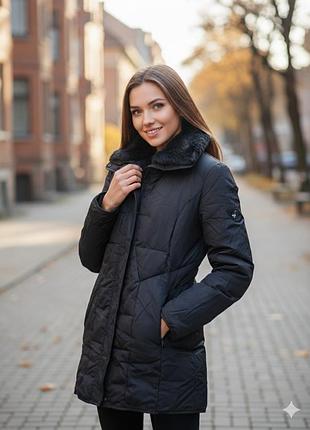 Елегантна зимова куртка guess, чорна, розмір l