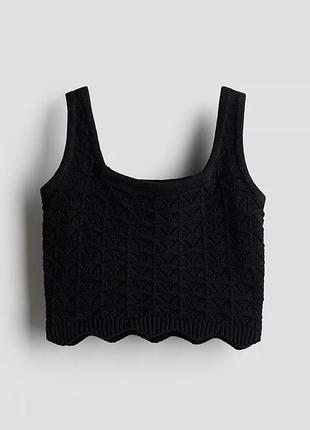 H&m топ верх із текстурованого трикотажу для дівчинки чорний 158/164см(12-14р)