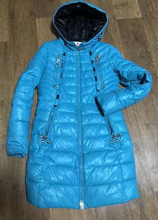 Пуховик зимове полупальто куртка подовжена пуховик