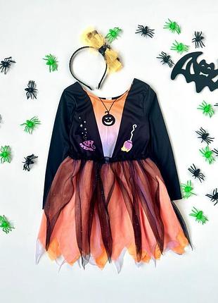 Карнавальне плаття, сукня з обручем відьмочка, чаклунка, чародійка pepco 5-6 років