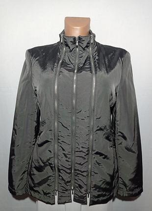 Куртка жакет сіра демісезонна декорована металевими блискавками і шнурівкою розмір s m недорого комір стійка