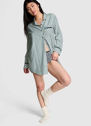 Нічна сорочка зелена смужка оригінал victoria’s secret pink