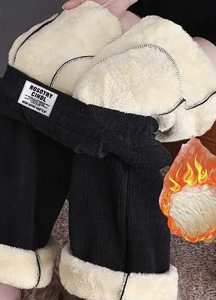 Теплі нові жіночі штани брюки утеплені розмір m l чорного кольору зимові на зиму