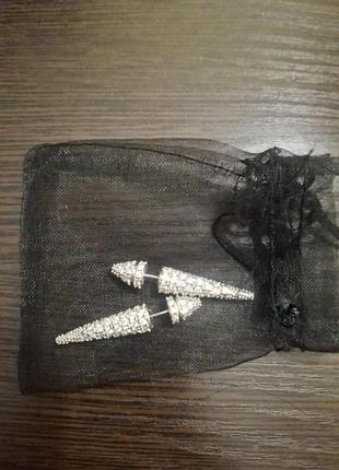 Сережки. срібло, циркони