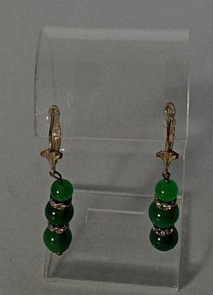 Сережки з натуральним  камінням хрозопраз