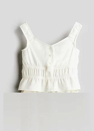 H&amp;m топ с лямками для девочки белый 146см(10-11р)