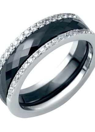 Серебряное кольцо proba с керамикой, вес изделия 4,92 гр (1214503) 18.5 размер