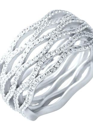 Срібне кільце proba з фіанітами, вага виробу 6,74 г (1918692) 17 розмір
