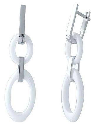 Срібні сережки proba з керамікою (1908631)