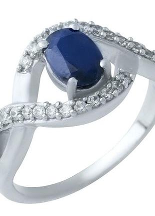Серебряное кольцо proba с натуральным сапфиром, вес изделия 5,42 гр (1923962) 17 размер