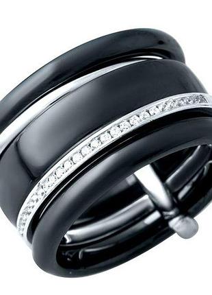 Серебряное кольцо proba с , керамикой, вес изделия 11,2 гр (1908273) 17 размер