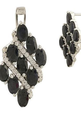 Серебряные серьги proba с натуральным сапфиром 6.699ct (0569833)