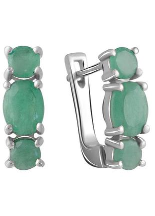 Срібні сережки proba з натуральним смарагдом 4.558ct (1663851)