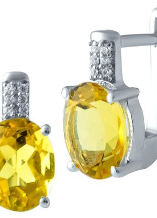 Серебряные серьги proba с цитрином nano (1917381)