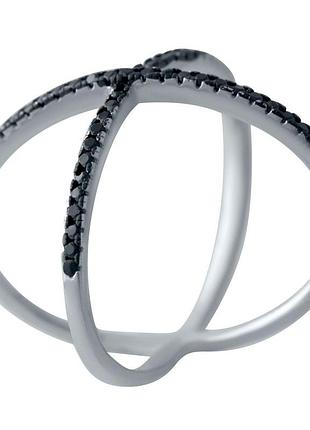 Срібне кільце proba з фіанітами, вага виробу 2,25 г (2030102) 17 розмір