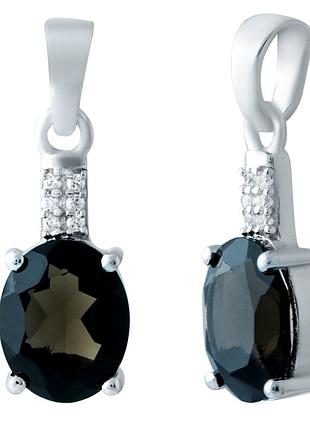 Серебряная подвеска proba с раухтопазом (дымчатым кварцем) (1912515)