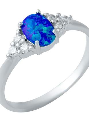 Срібне кільце proba з опалом 0.655ct, вага виробу 2,61 г (1948262) 18.5 розмір
