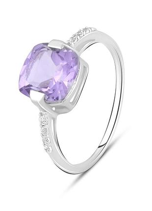 Серебряное кольцо proba с натуральным аметистом, вес изделия 2,42 гр (2111283) 18 размер