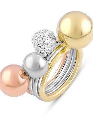 Серебряное кольцо proba с фианитами, вес изделия 11,35 гр (2080077) 16.5 размер