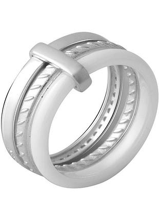 Серебряное кольцо proba с керамикой, вес изделия 7,14 гр (2070016) 16 размер