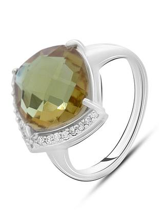 Серебряное кольцо proba с султанит султанитом, вес изделия 4,84 гр (2122111) 18 размер