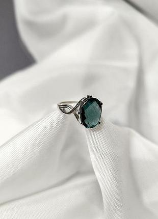 Серебряное кольцо proba с топазом лондон блю 5.043ct, фианитами, вес изделия 4,81 гр (2174134) 17.5 размер