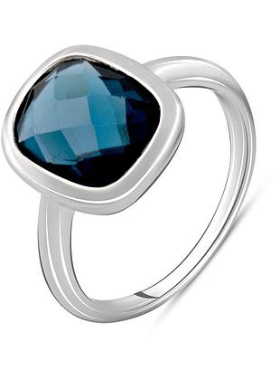 Серебряное кольцо proba с топазом лондон блю 5.28ct, вес изделия 4,46 гр (2096580) 18 размер