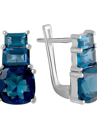 Срібні сережки proba з топазом лондон блю (2062479)