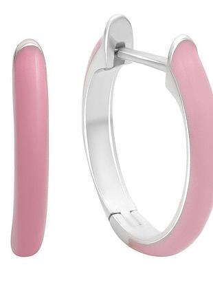 Срібні сережки proba з фіанітами, ємалю (60002193)