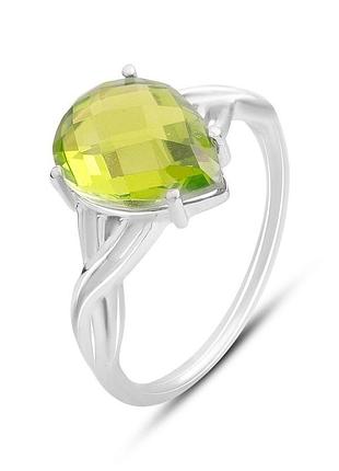 Серебряное кольцо proba с хризолітом 4.25ct, вес изделия 2,86 гр (2157571) 17.5 размер