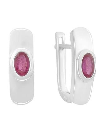 Серебряные серьги proba с натуральным рубином 1.163ct (2165279)