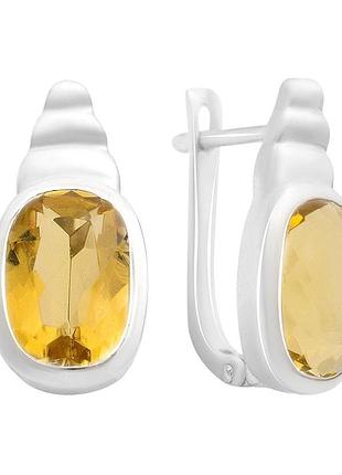 Серебряные серьги proba с цитрином nano 5.625ct (2170419)