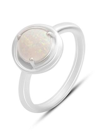 Срібне кільце proba з опалом 0.906ct, вага виробу 3,08 г (2169925) 17.5 розмір