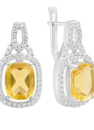 Серебряные серьги proba с цитрином nano 6.362ct (2170488)