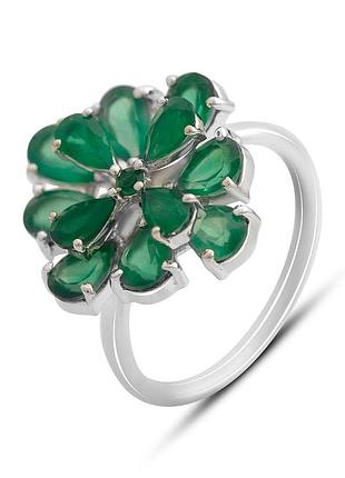 Серебряное кольцо proba с натуральным агатом 4.135ct, вес изделия 3,69 гр (2174066) 17 размер